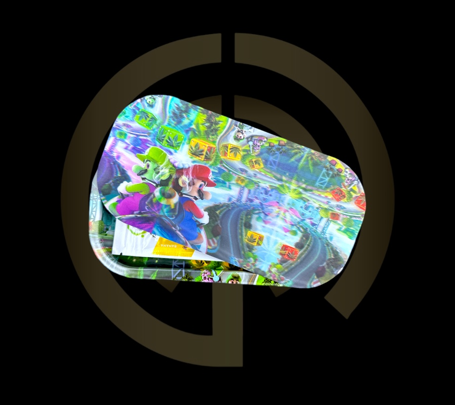 Slim Metal Rolling Tray w/ 3D Magnetic Lid - High Road