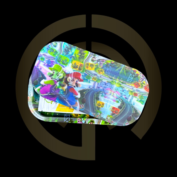 Slim Metal Rolling Tray w/ 3D Magnetic Lid - High Road