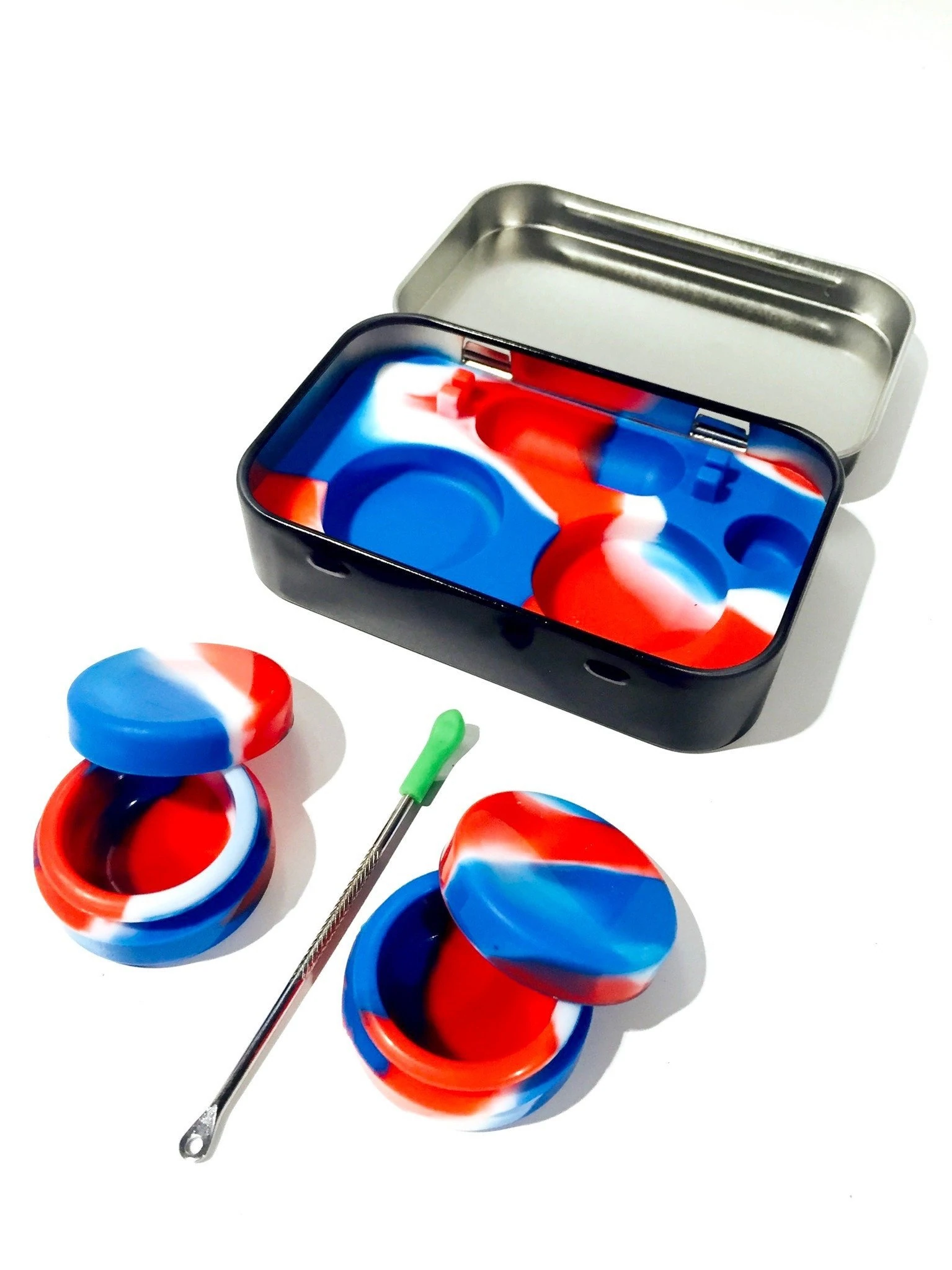 Silicone Container - Tin Case w/ Dab Tool