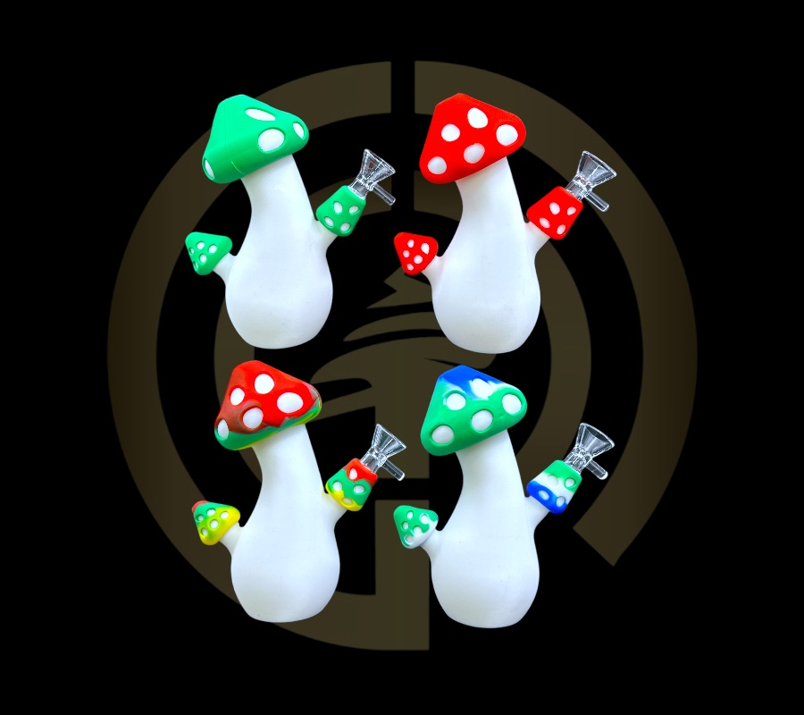 Silicone Water Pipe - Jumbo Mushroom (7")