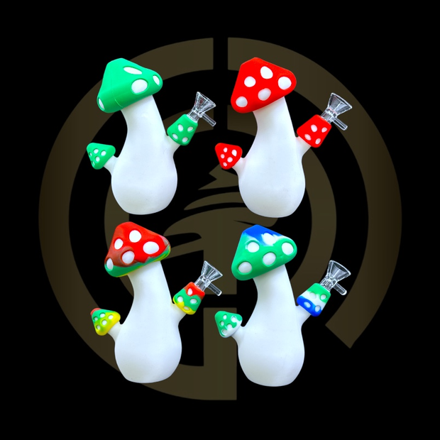 Silicone Water Pipe - Jumbo Mushroom (7")