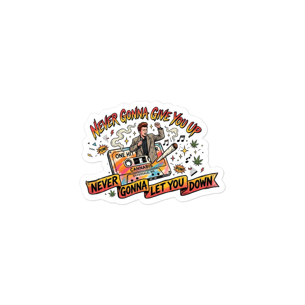 Never Gonna Give You Up Sticker - 3x3in