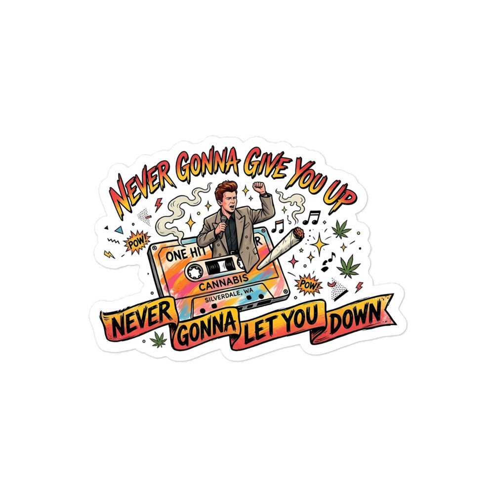 Never Gonna Give You Up Sticker - 4x4in