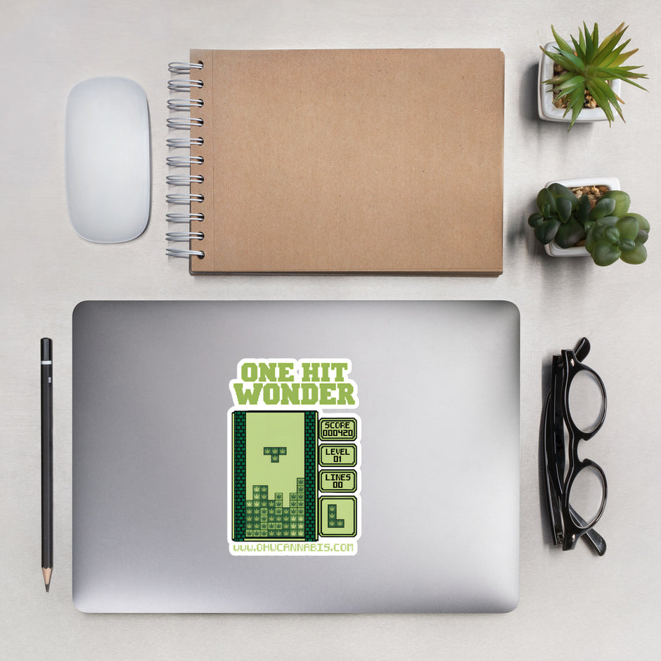 One Hit Wonder Block Stack Sticker - 5.5in on a laptop