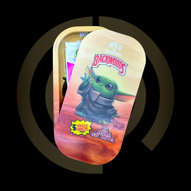 Slim Metal Rolling Tray w/ 3D Magnetic Lid - Little Hand