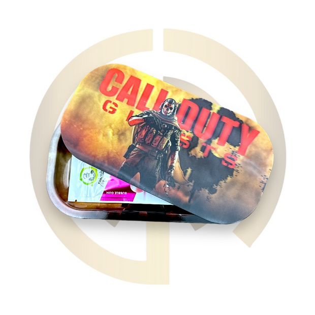 Slim Metal Rolling Tray w/ 3D Magnetic Lid - Masked Killer