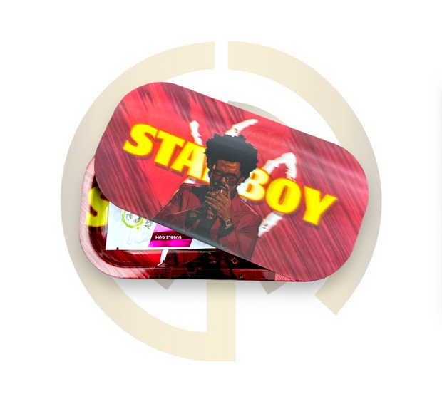 Slim Metal Rolling Tray w/ 3D Magnetic Lid - Star Guy