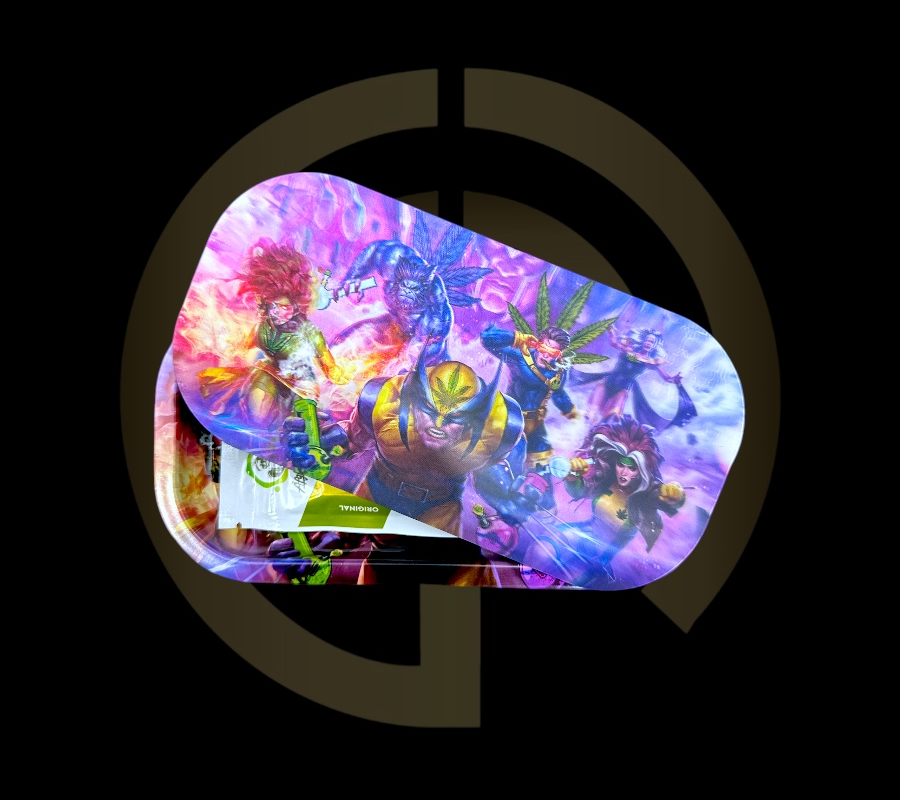 Slim Metal Rolling Tray w/ 3D Magnetic Lid - Super Team