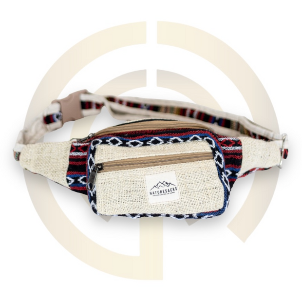 Nature Sacks - Handcrafted Hemp Fanny Packs - Red