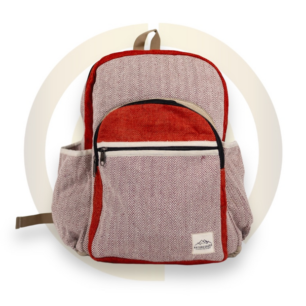 Nature Sacks - Handcrafted Hemp Backpack - Red 2