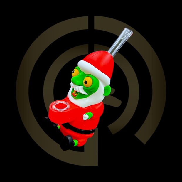 Silicone Water Pipe - Santa Zombie (6.5")