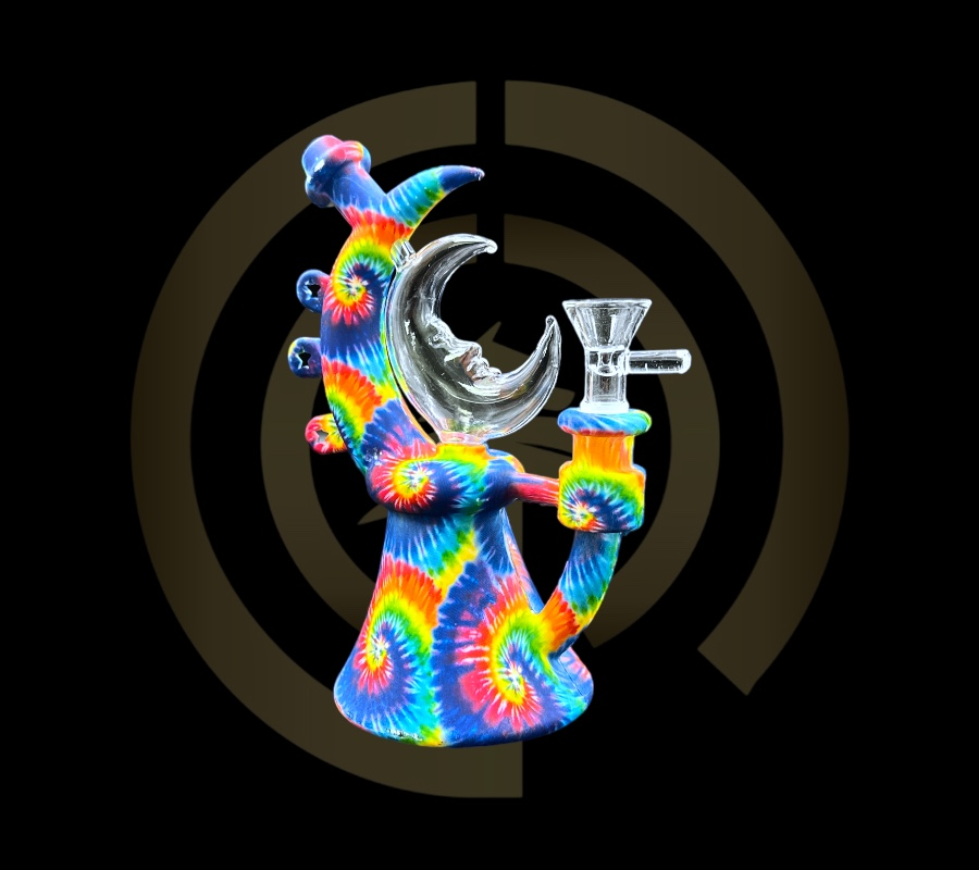 Silicone Water Pipe - Graffiti Moon (7.5