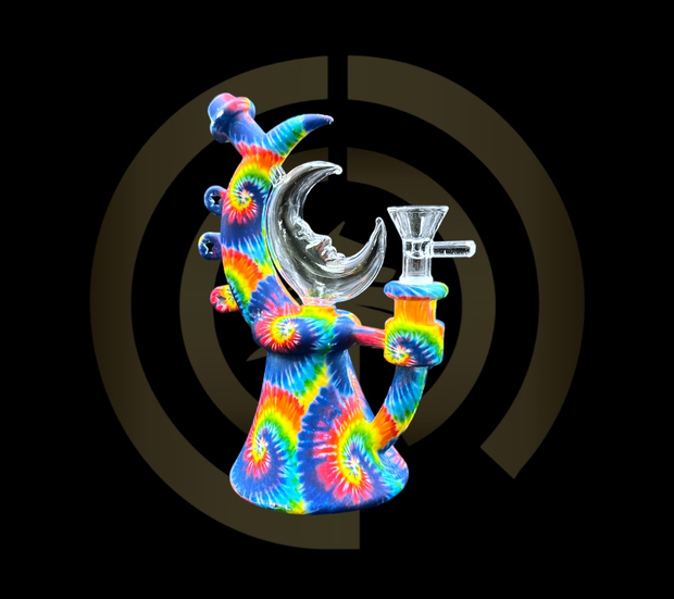 Silicone Water Pipe - Graffiti Moon (7.5")