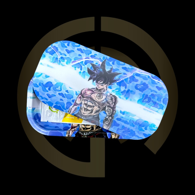 Slim Metal Rolling Tray w/ 3D Magnetic Lid - Tatted Warrior