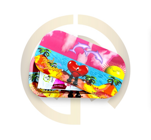 Slim Metal Rolling Tray w/ 3D Magnetic Lid - Sad Heart