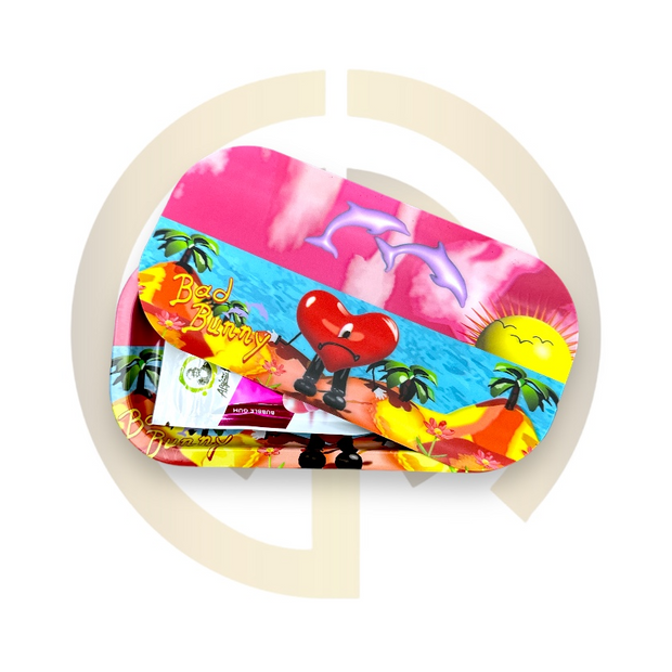 Slim Metal Rolling Tray w/ 3D Magnetic Lid - Sad Heart