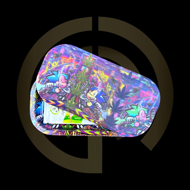 Slim Metal Rolling Tray w/ 3D Magnetic Lid - Speedy Blue