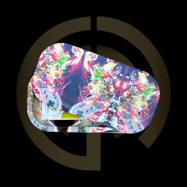 Slim Metal Rolling Tray w/ 3D Magnetic Lid - Super Mash Up