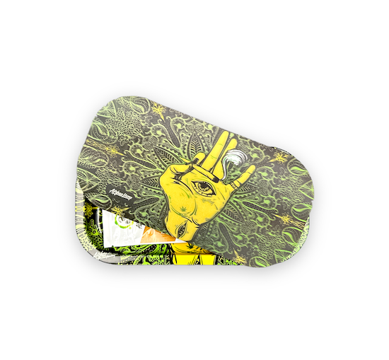 Slim Metal Rolling Tray w/ 3D Magnetic Lid - The Eye