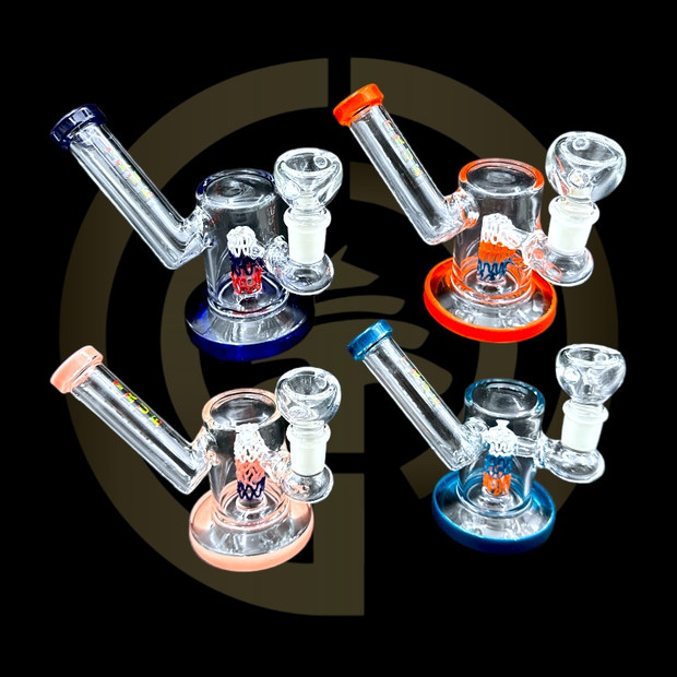 True Glass Water Pipe - Side Kick Swirl Perc (4.5")