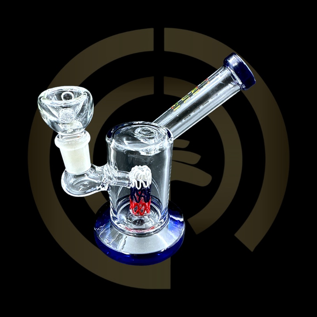 True Glass Water Pipe - Side Kick Swirl Perc (4.5")