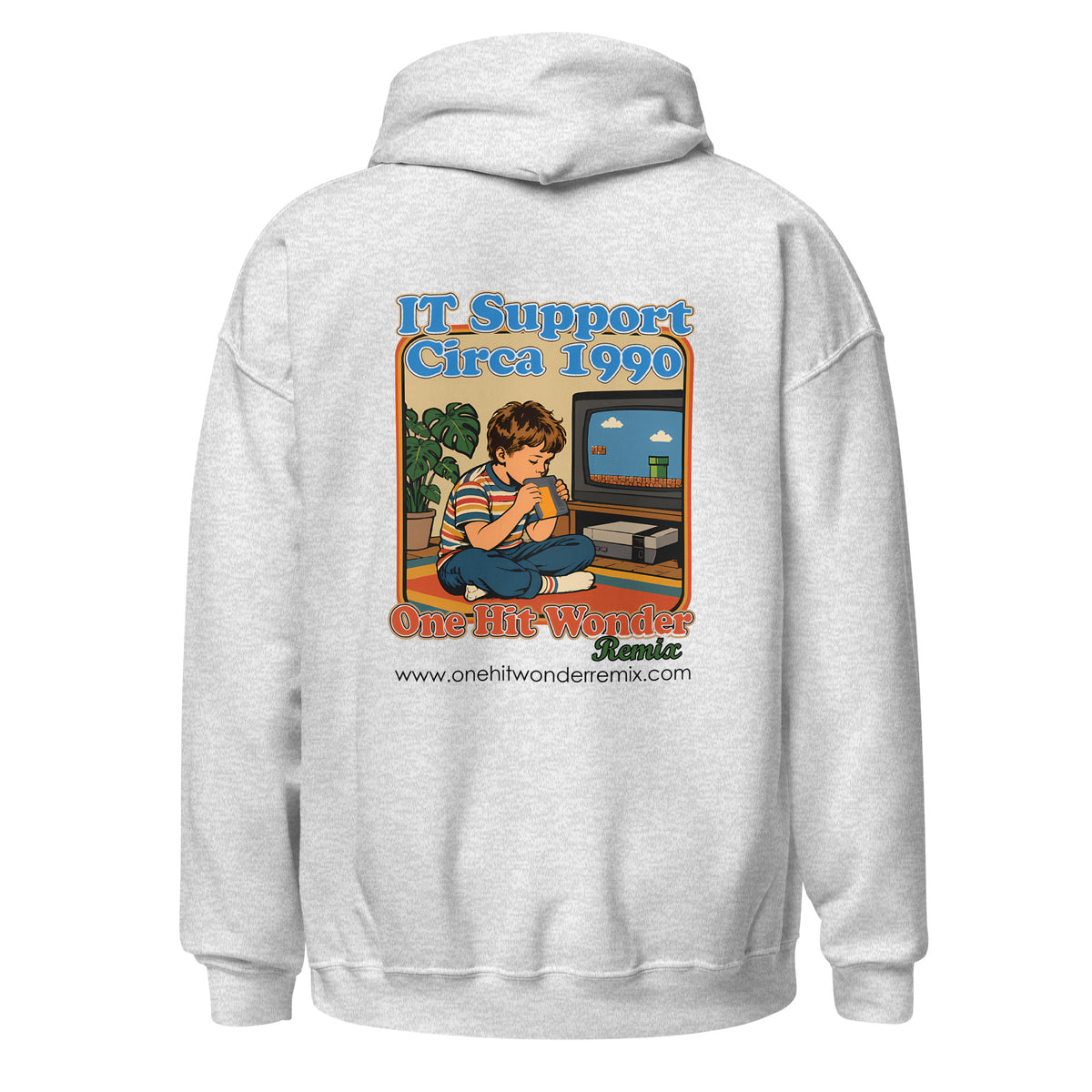 IT Support Circa 1990 Hoodie - Ash, back