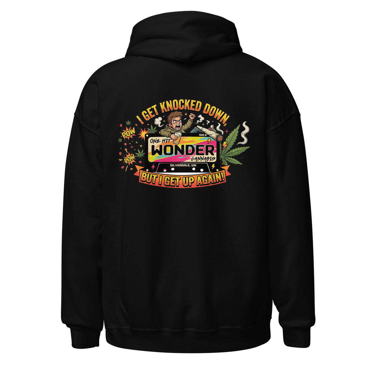 I Get Knocked Down Hoodie - Black, back
