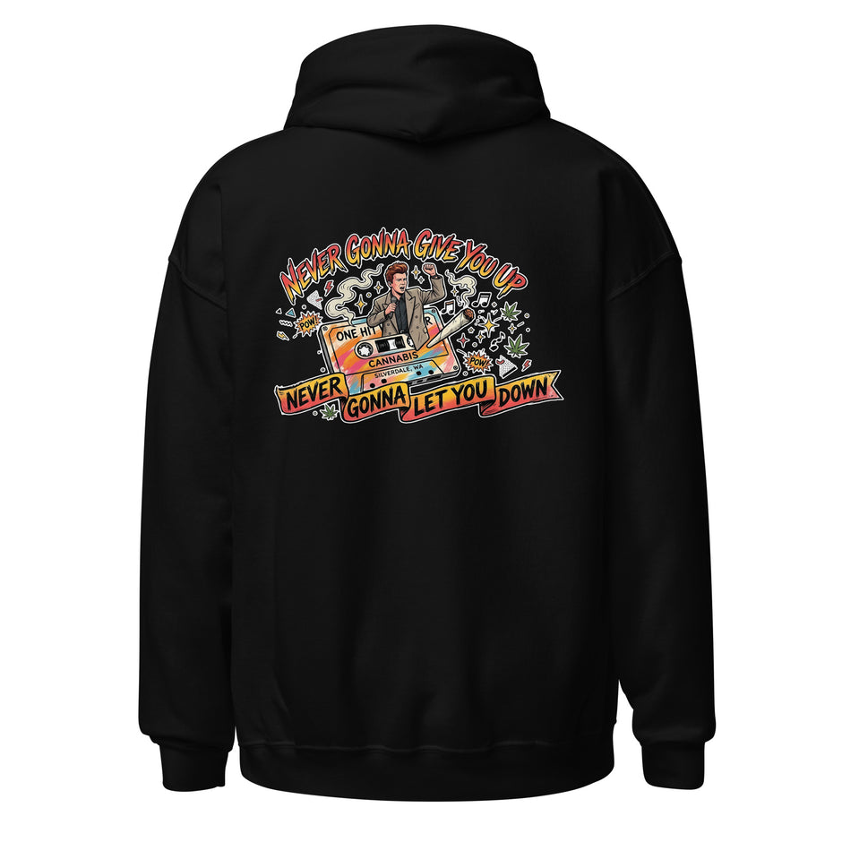 Never Gonna Give You Up Hoodie - Black, back