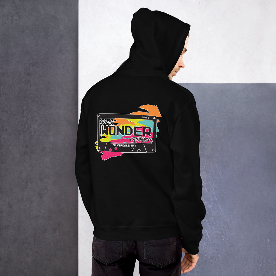 One Hit Wonder Silverdale Logo Hoodie - Black, back, worn