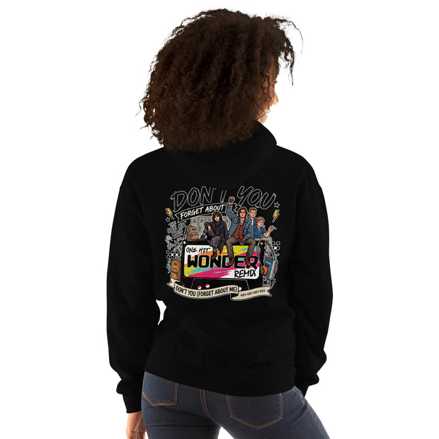 Don't You Forget About Me Hoodie - Black, back, worn