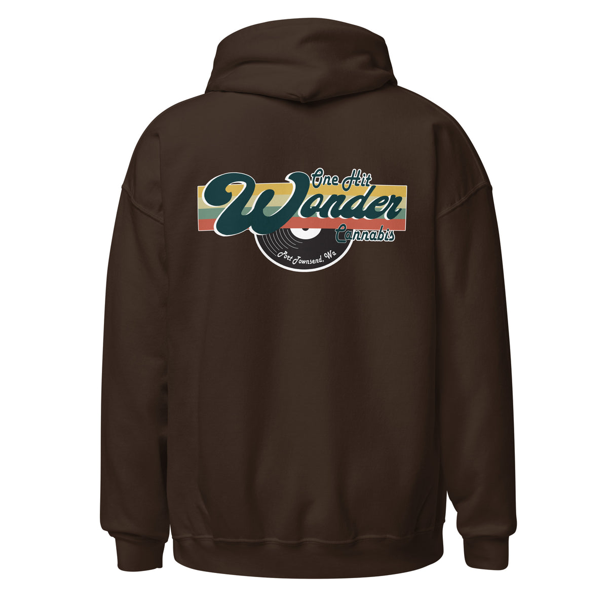 One Hit Wonder Port Townsend Logo Hoodie - Dark Chocolate, back