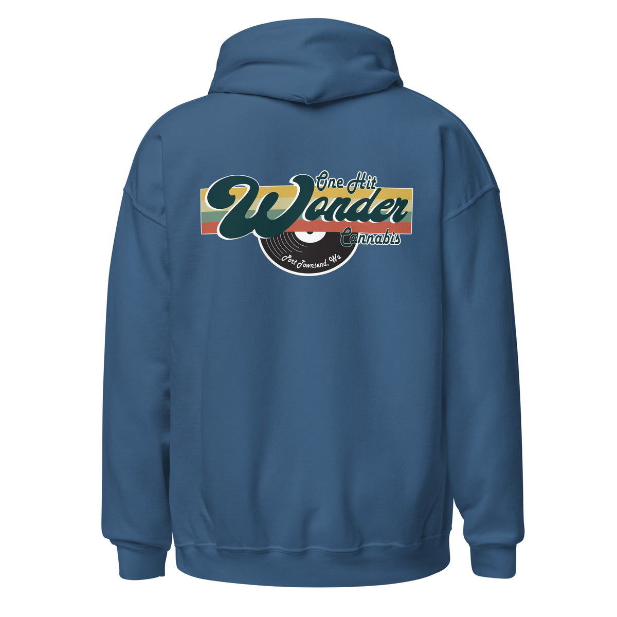 One Hit Wonder Port Townsend Logo Hoodie - Indigo Blue, back