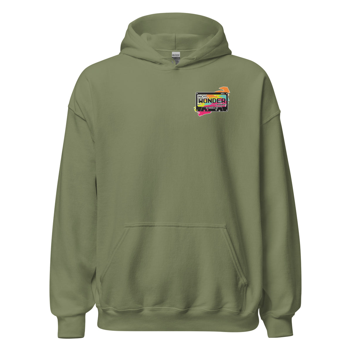 He's Too Stoned Hoodie - Military Green, front