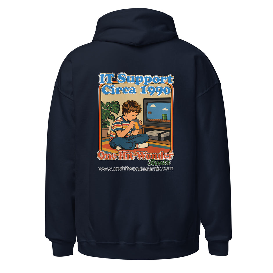 IT Support Circa 1990 Hoodie - Navy, back