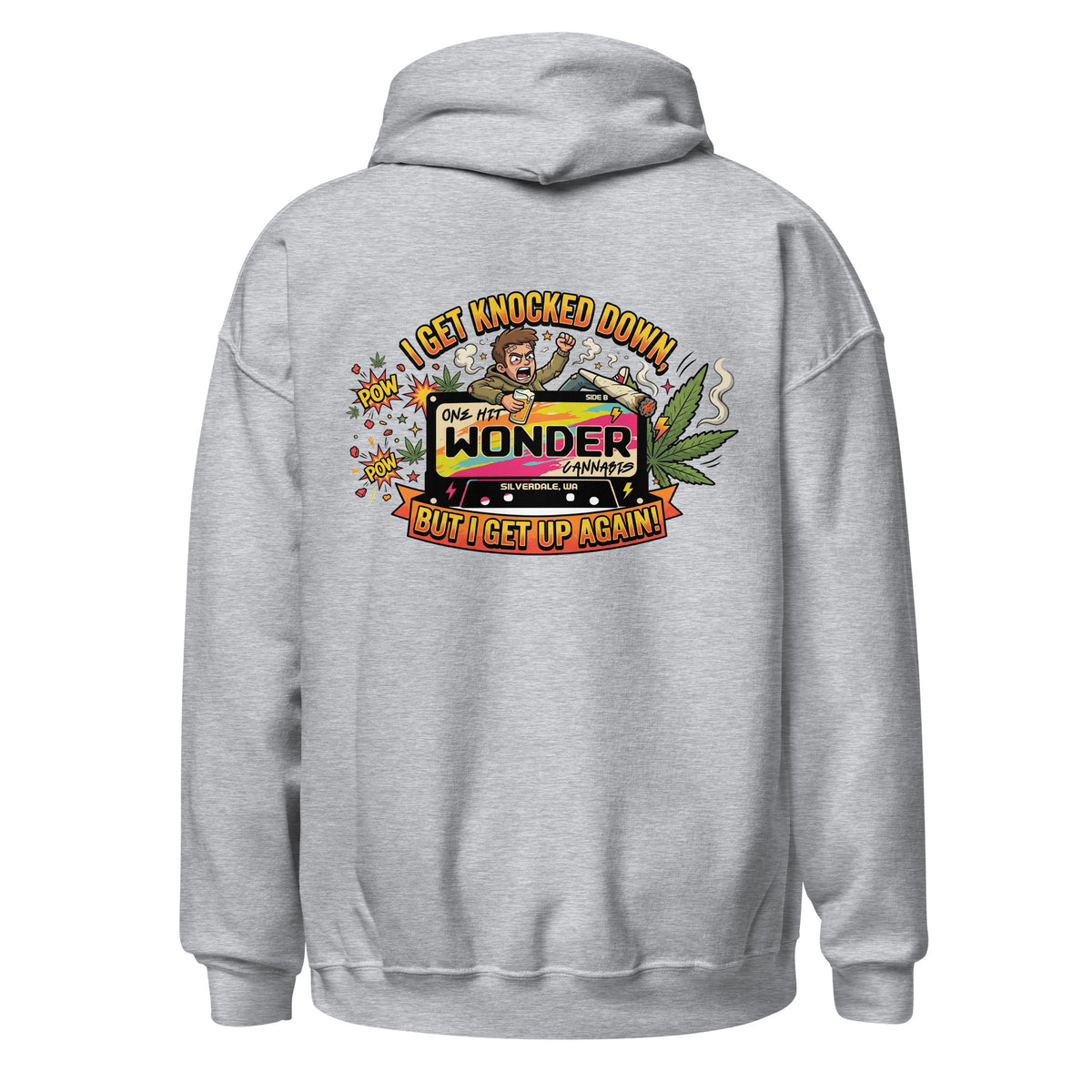 I Get Knocked Down Hoodie - Sport Grey, back