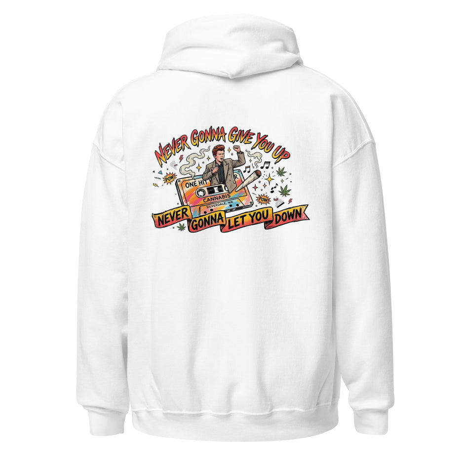 Never Gonna Give You Up Hoodie - White, back