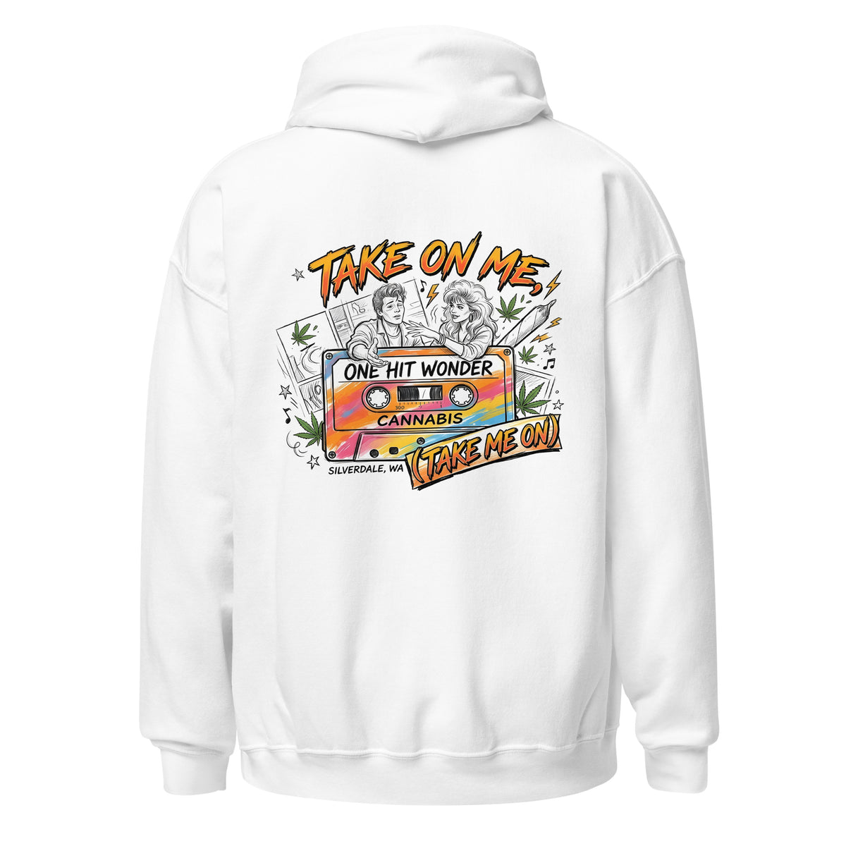 Take On Me Hoodie - White, back