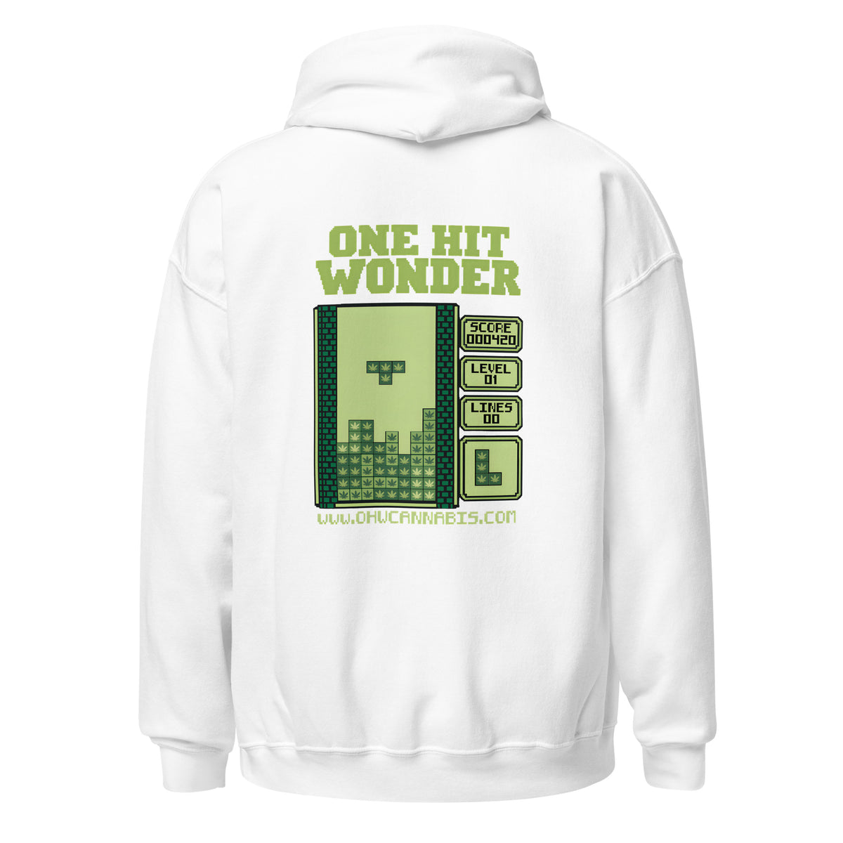 One Hit Wonder Block Stack Hoodie - White, back