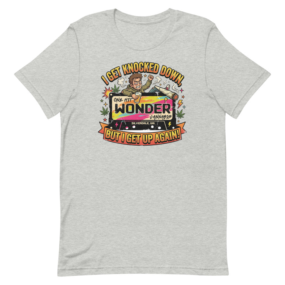 I Get Knocked Down Tee - Athletic Heather, flat
