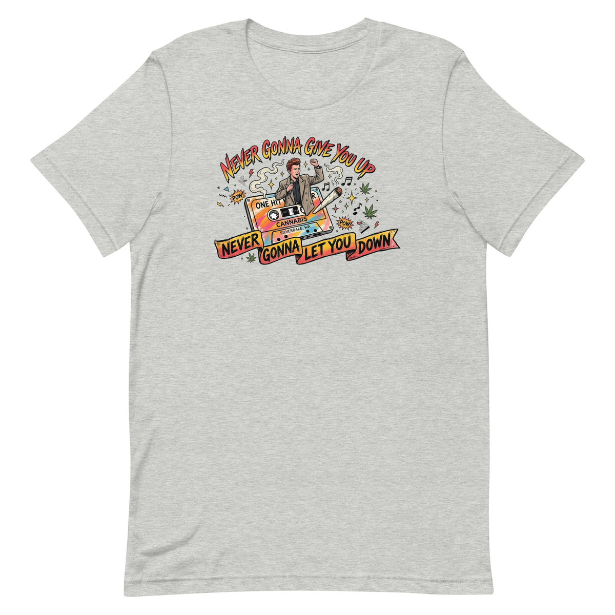 Never Gonna Give You Up Tee - Athletic Heather, flat