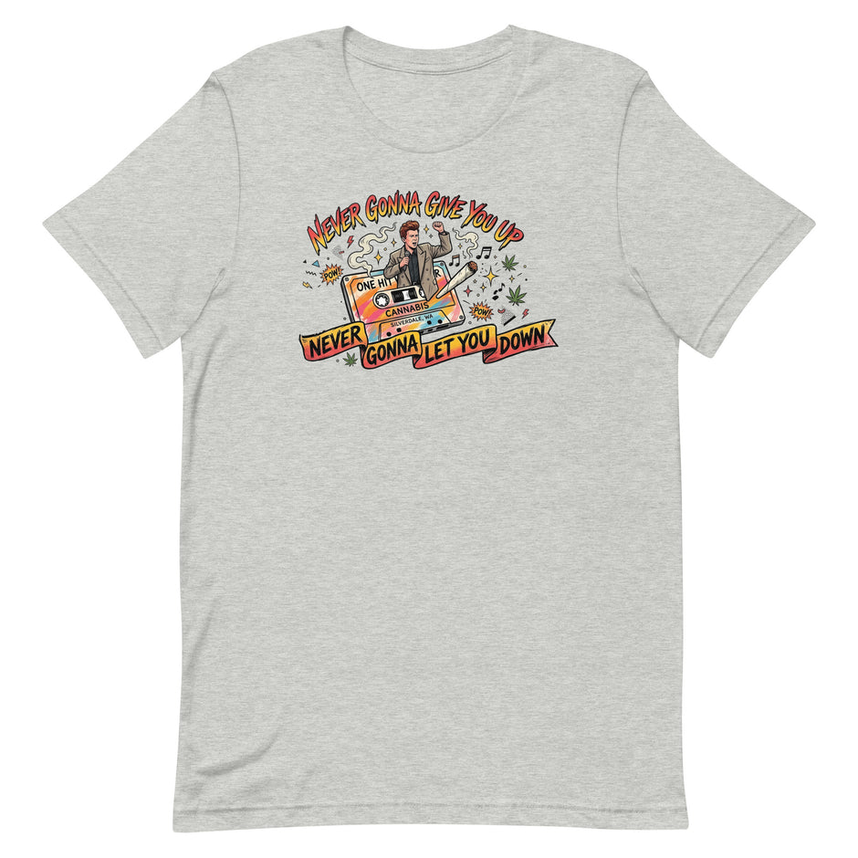 Never Gonna Give You Up Tee - Athletic Heather, flat
