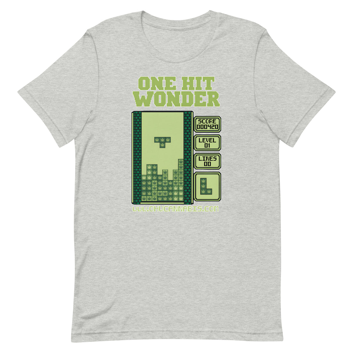 One Hit Wonder Block Stack Tee - Athletic Heather, flat