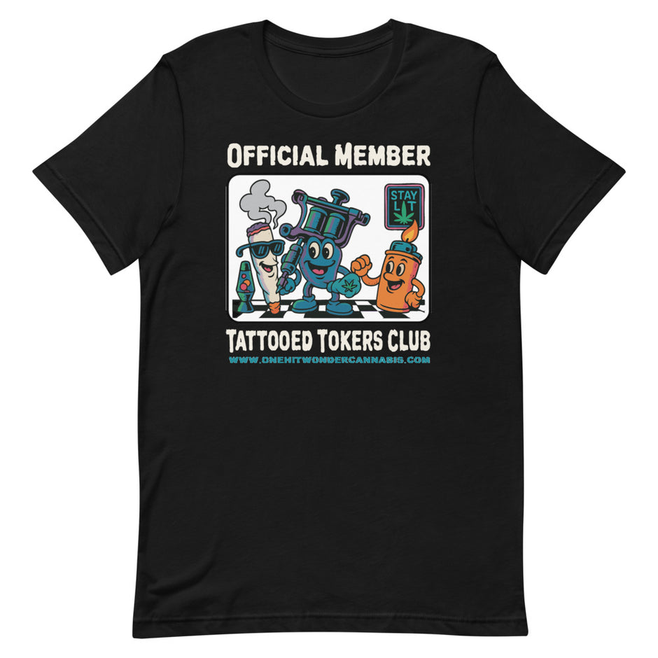 Tattooed Tokers Club Tee - Black, flat