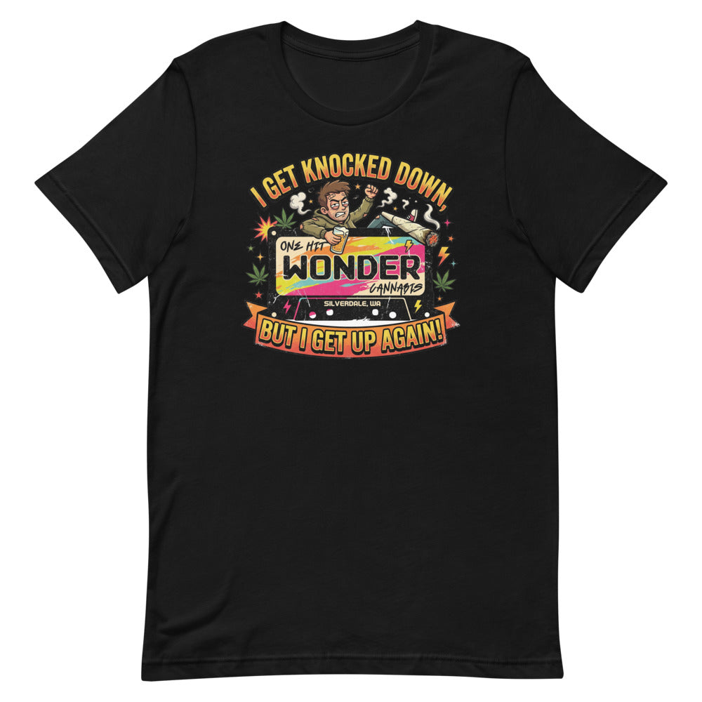 I Get Knocked Down Tee - Black, flat