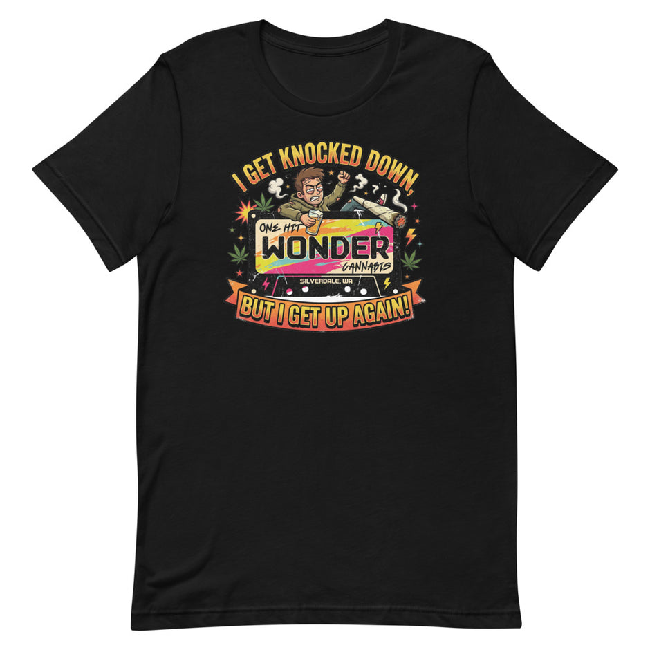 I Get Knocked Down Tee - Black, flat