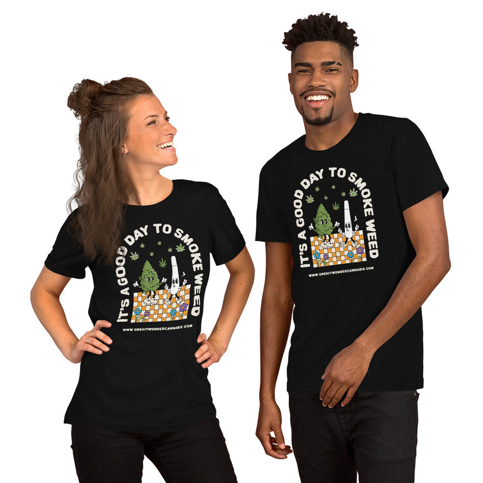 It's a Good Day Tee - Black, front, worn (couple)