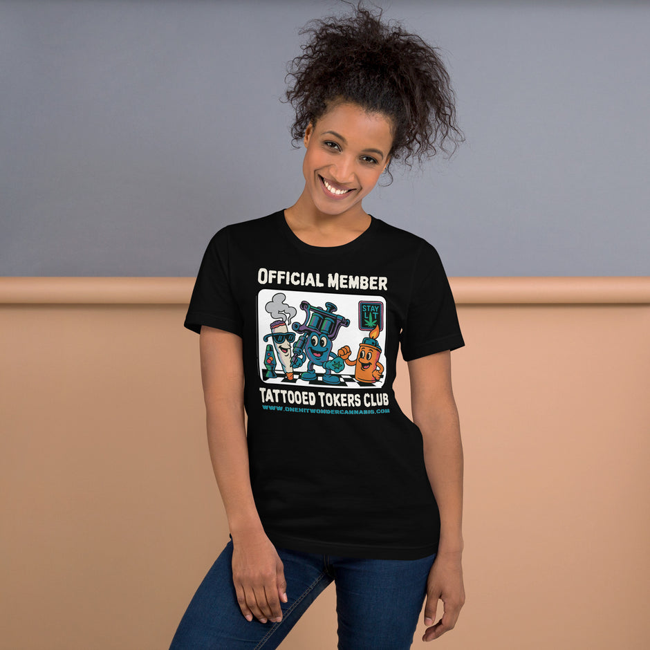 Tattooed Tokers Club Tee - Black, worn