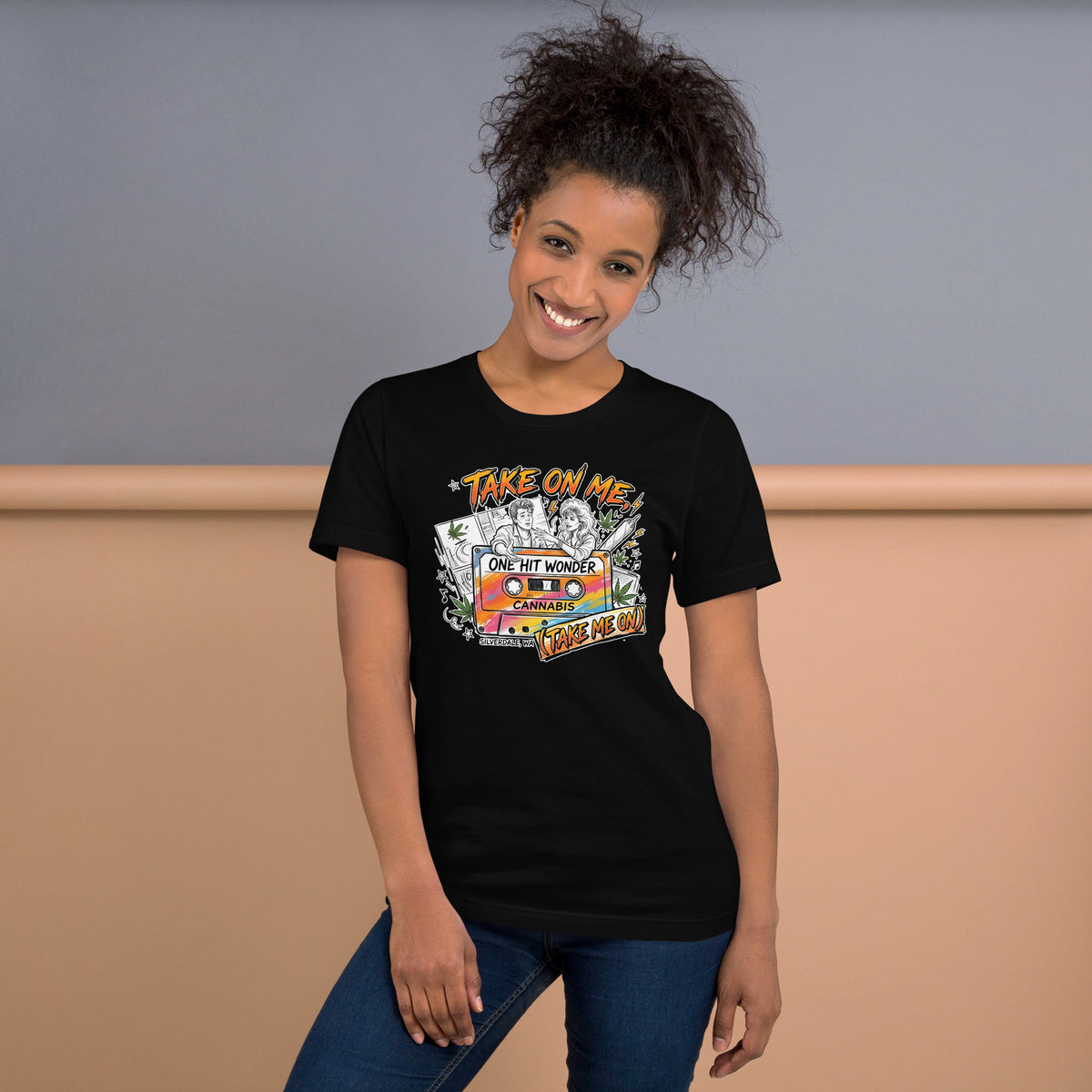 Take On Me Tee - Black, worn