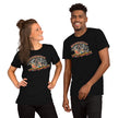 Never Gonna Give You Up Tee - Black, front, worn (couple)
