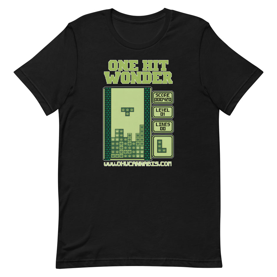 One Hit Wonder Block Stack Tee - Black, flat